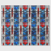 Rood Wit Blauw Patriottisch Gebrandschilderd Glas Cadeaupapier (Vlak)