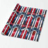 Rood Wit Blauw Patriottisch Gebrandschilderd Glas Cadeaupapier (Uitgerold)