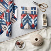 Rood Wit Blauw Patriottisch Gebrandschilderd Glas 