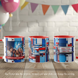 Rood Wit Blauw Patriottisch Gebrandschilderd Glas  Mok