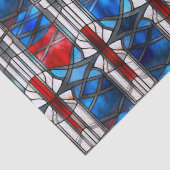 Rood Wit Blauw Patriottisch Gebrandschilderd Glas Tissuepapier (Detail)