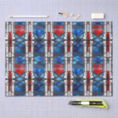 Rood Wit Blauw Patriottisch Gebrandschilderd Glas Tissuepapier (Craft)