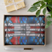 Rood Wit Blauw Patriottisch Gebrandschilderd Glas Tissuepapier (Geschenk)