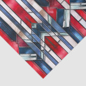 Rood Wit Blauw Patriottisch Gebrandschilderd Glas Tissuepapier (Detail)
