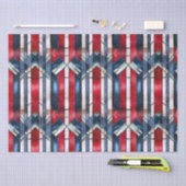 Rood Wit Blauw Patriottisch Gebrandschilderd Glas Tissuepapier (Craft)