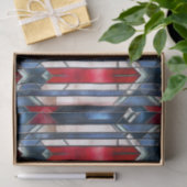 Rood Wit Blauw Patriottisch Gebrandschilderd Glas Tissuepapier (Geschenk)