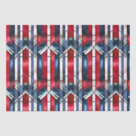Rood Wit Blauw Patriottisch Gebrandschilderd Glas  Tissuepapier