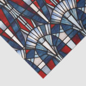 Rood Wit Blauw Patriottisch Gebrandschilderd Glas Tissuepapier (Detail)