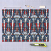 Rood Wit Blauw Patriottisch Gebrandschilderd Glas Tissuepapier (Craft)
