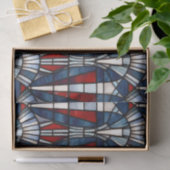 Rood Wit Blauw Patriottisch Gebrandschilderd Glas Tissuepapier (Geschenk)