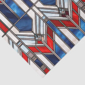 Rood Wit Blauw Patriottisch Gebrandschilderd Glas Tissuepapier (Detail)