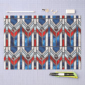 Rood Wit Blauw Patriottisch Gebrandschilderd Glas Tissuepapier (Craft)