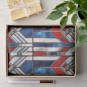Rood Wit Blauw Patriottisch Gebrandschilderd Glas Tissuepapier (Geschenk)