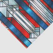 Rood Wit Blauw Patriottisch Gebrandschilderd Glas Tissuepapier (Detail)