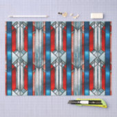 Rood Wit Blauw Patriottisch Gebrandschilderd Glas Tissuepapier (Craft)