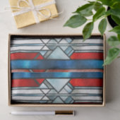 Rood Wit Blauw Patriottisch Gebrandschilderd Glas Tissuepapier (Geschenk)