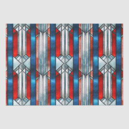 Rood Wit Blauw Patriottisch Gebrandschilderd Glas  Tissuepapier