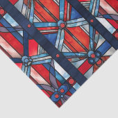 Rood Wit Blauw Patriottisch Gebrandschilderd Glas Tissuepapier (Detail)