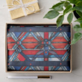 Rood Wit Blauw Patriottisch Gebrandschilderd Glas Tissuepapier (Geschenk)