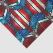 Rood Wit Blauw Patriottisch Gebrandschilderd Glas Tissuepapier (Detail)