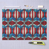Rood Wit Blauw Patriottisch Gebrandschilderd Glas Tissuepapier (Craft)