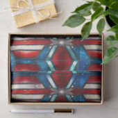 Rood Wit Blauw Patriottisch Gebrandschilderd Glas Tissuepapier (Geschenk)