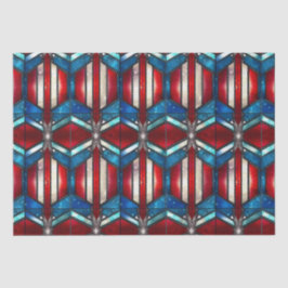 Rood Wit Blauw Patriottisch Gebrandschilderd Glas  Tissuepapier