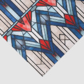 Rood Wit Blauw Patriottisch Gebrandschilderd Glas Tissuepapier (Detail)
