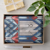 Rood Wit Blauw Patriottisch Gebrandschilderd Glas Tissuepapier (Geschenk)