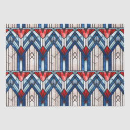 Rood Wit Blauw Patriottisch Gebrandschilderd Glas  Tissuepapier