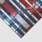 Rood Wit Blauw Patriottisch Gebrandschilderd Glas Tissuepapier (Detail)