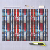 Rood Wit Blauw Patriottisch Gebrandschilderd Glas Tissuepapier (Craft)