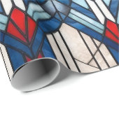 Rood Wit Blauw Patriottisch Glas in lood 4 juli Cadeaupapier (Rol Hoek)
