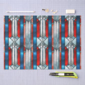 Rood Wit Blauw Patriottisch Glas in lood 4 juli Tissuepapier (Craft)