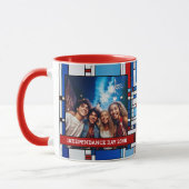 Rood Wit Blauw Patriottisch Glas in lood Foto 019 Mok (Links)
