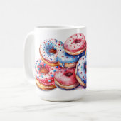 ROOD WIT BLAUW PATRIOTTISCH IJSDONUTS KOFFIEMOK (Voorkant links)