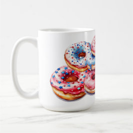 ROOD WIT BLAUW PATRIOTTISCH IJSDONUTS KOFFIEMOK