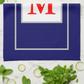 Rood Wit Blauw Patriottisch Monogram Theedoek (Gevouwen)