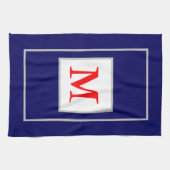 Rood Wit Blauw Patriottisch Monogram Theedoek (Horizontaal)