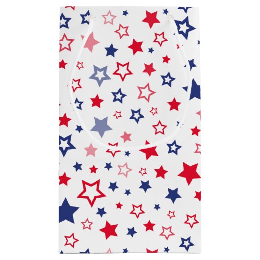 rood wit blauw Patriottisch sterrenpatroon Klein Cadeauzakje (Achterkant)