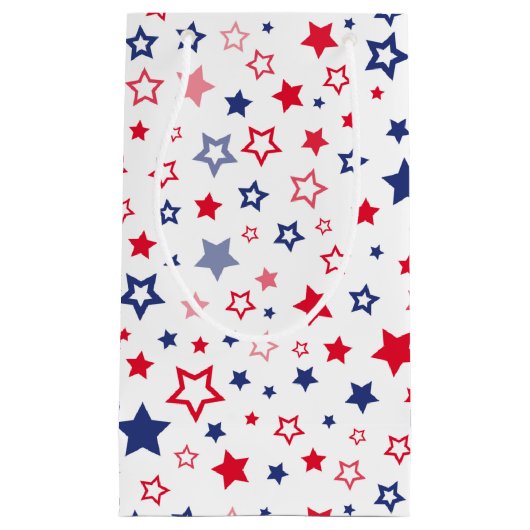 rood wit blauw Patriottisch sterrenpatroon Klein Cadeauzakje (Voorkant)