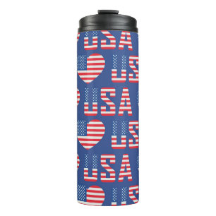 ROOD WIT BLAUW PATRIOTTISCH USA STERREN STREPEN THERMOSBEKER