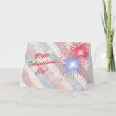 rood wit blauw patriottisch vuurwerk feestdagen kaart (Voorkant)