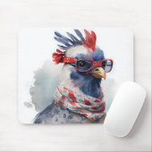 ROOD WIT BLAUW PATRIOTTISCH WATERVERF KIP MUISMAT (Met muis)