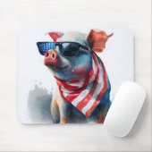 ROOD WIT BLAUW PATRIOTTISCH WATERVERF VARKEN MUISMAT (Met muis)