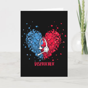 Rood Wit Blauw Patriottische 911 Dispatcher Hart 4 Kaart