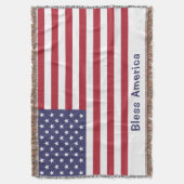 Rood Wit & Blauw Patriottische Amerikaanse Vlag Deken (Voorkant Verticaal)