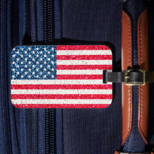 Rood Wit Blauw Patriottische Amerikaanse Vlag Fees Bagagelabel
