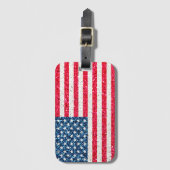 Rood Wit Blauw Patriottische Amerikaanse Vlag Fees Bagagelabel (Voorkant (verticaal))