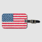 Rood Wit Blauw Patriottische Amerikaanse Vlag Fees Bagagelabel (Voorkant (horizontaal))